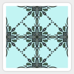 Turquoise army green mandala Sticker